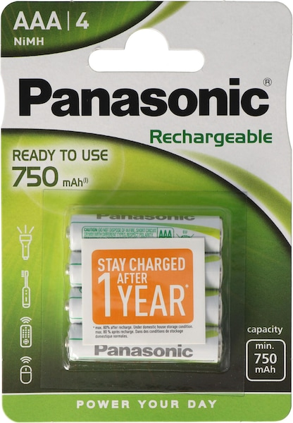 Panasonic Rechargeable (4 Stk., AAA, 750 mAh)