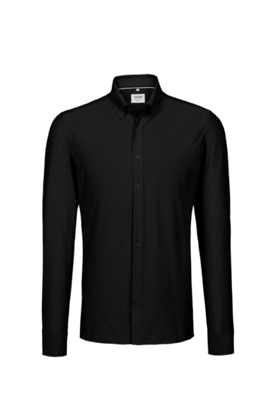HAKRO Hemd Natural Stretch Regular, schwarz, XS