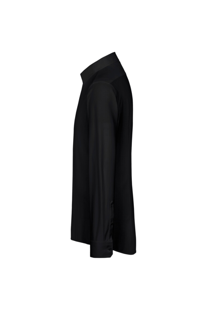 HAKRO Hemd Natural Stretch Regular, schwarz, XS