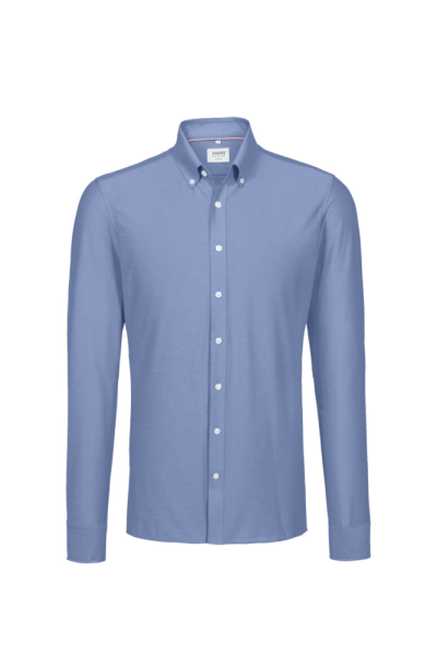 HAKRO Hemd Natural Stretch Regular, ozeanblau, XS