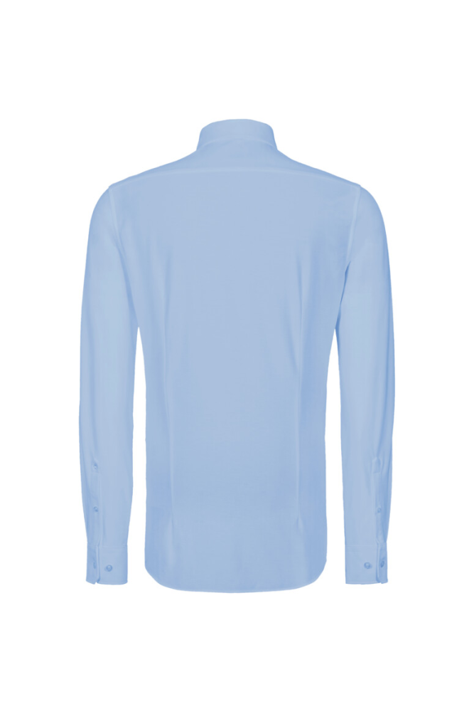 HAKRO Hemd Natural Stretch Regular, ozeanblau, XS